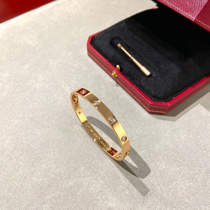 [Riva Jewelry]クラシック 6.1MM ラブバングル - 10ダイヤモンド