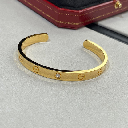[Riva Jewelry ]LOVE BRACELET 6.1MM 1 DIAMOND OPEN CUFF