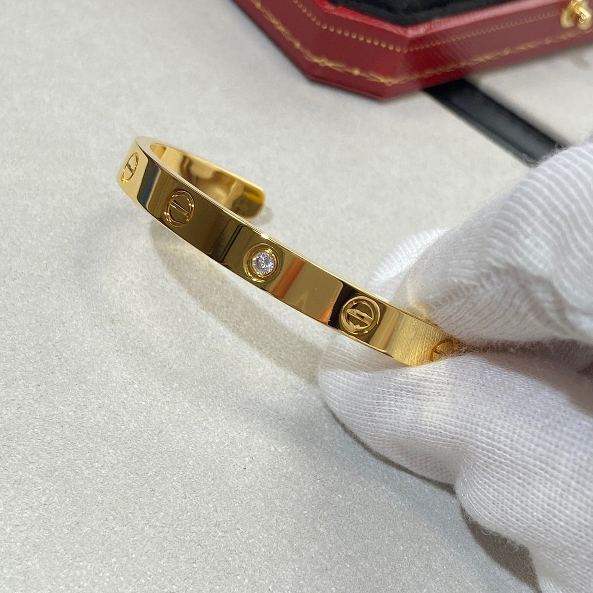 [Riva Jewelry ]LOVE BRACELET 6.1MM 1 DIAMOND OPEN CUFF