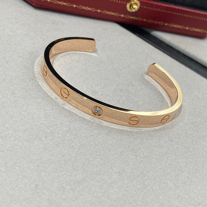 [Riva Jewelry ]LOVE BRACELET 6.1MM 1 DIAMOND OPEN CUFF