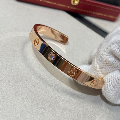 [Riva Jewelry ]LOVE BRACELET 6.1MM 1 DIAMOND OPEN CUFF