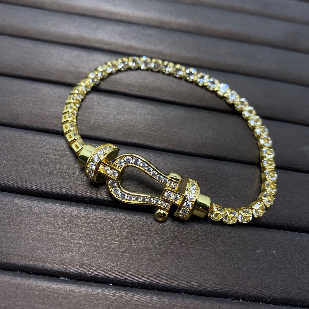 [Riva Jewelry ]FORCE  LARGE HORSESHOE FULL DIAMOND TENNIS BRACELET