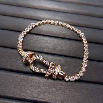 [Riva Jewelry ]FORCE  LARGE HORSESHOE FULL DIAMOND TENNIS BRACELET