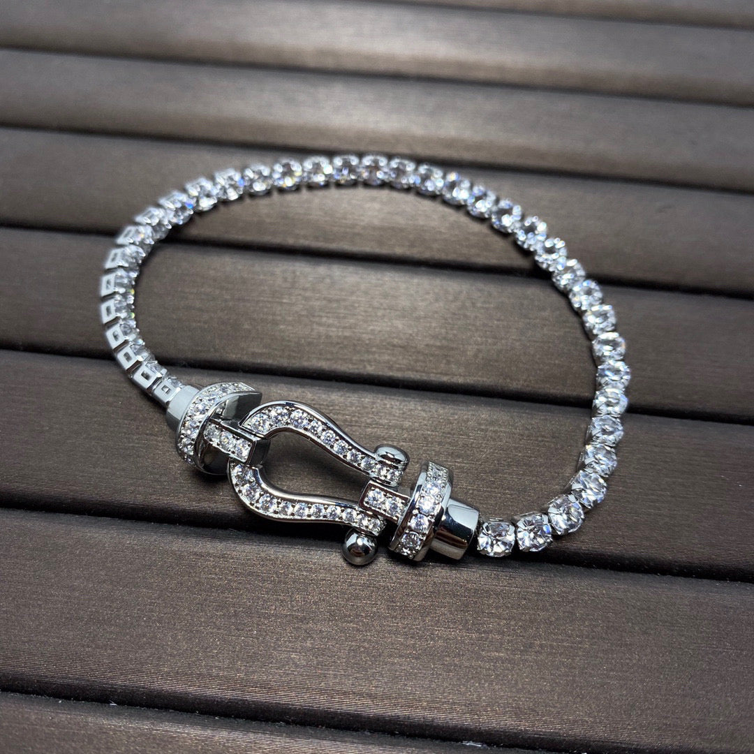 [Riva Jewelry ]FORCE  LARGE HORSESHOE FULL DIAMOND TENNIS BRACELET