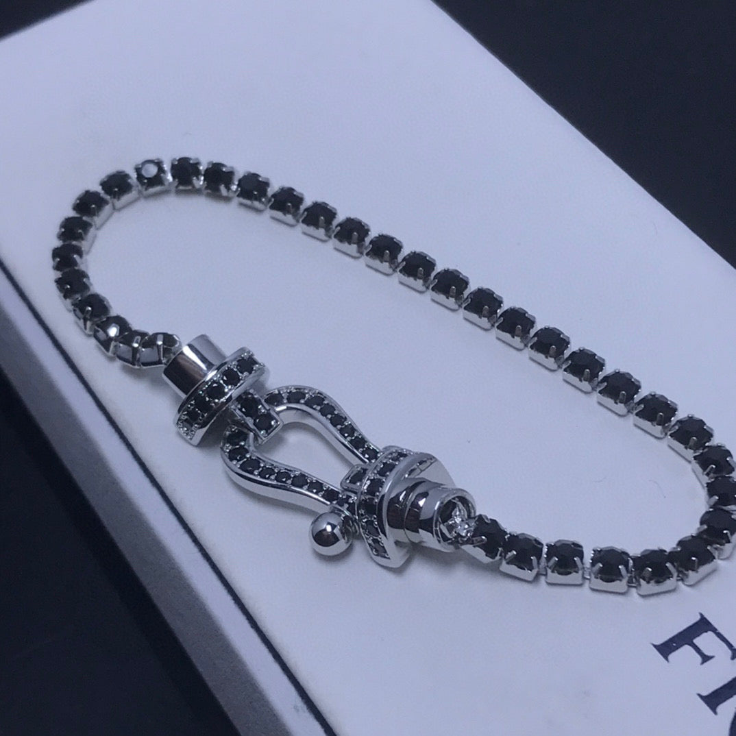 [Riva Jewelry ]FORCE  LARGE HORSESHOE FULL DIAMOND TENNIS BRACELET