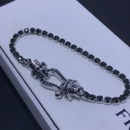 [Riva Jewelry ]FORCE  LARGE HORSESHOE FULL DIAMOND TENNIS BRACELET