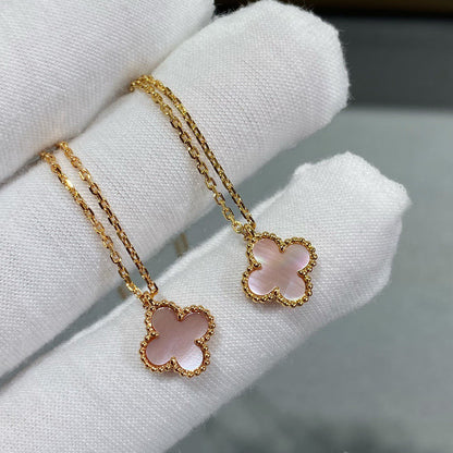 [Riva Jewelry ]CLOVER 15MM PINK MOTHER-OF-PEARL SINGLE FLOWER NECKLACE