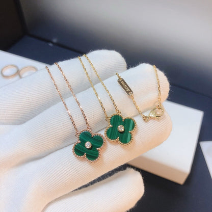 [Riva Jewelry ]CLOVER 15MM DIAMOND TURQUOISE NECKLACE