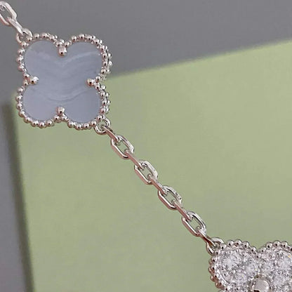 [Riva Jewelry ] CLOVER 5 MOTIF PURPLE CHALCEDONY BRACELET COLLECTION