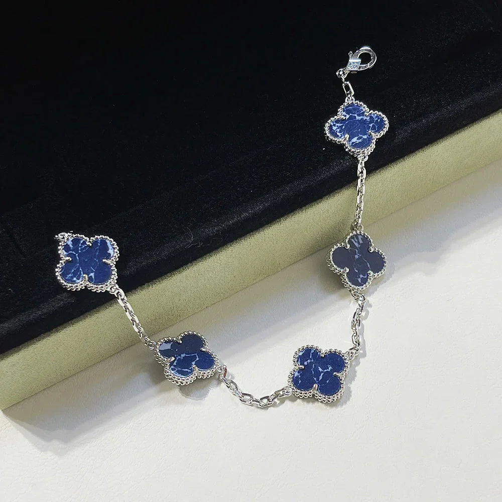 [Riva Jewelry]LUCKY CLOVER 5-MOTIF BRACELET - PIETERSITE-KOLLEKTION