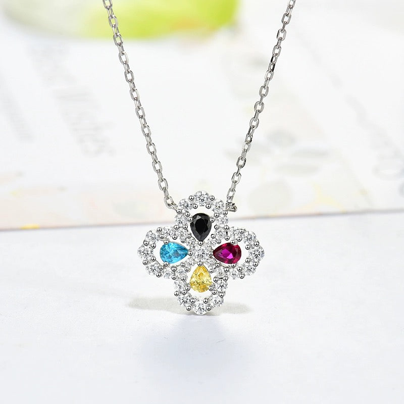 [Riva Jewelry]LOOP HALSKETTE VOLLES MOTIV DIAMANT 16MM MEHRERE FARBEN