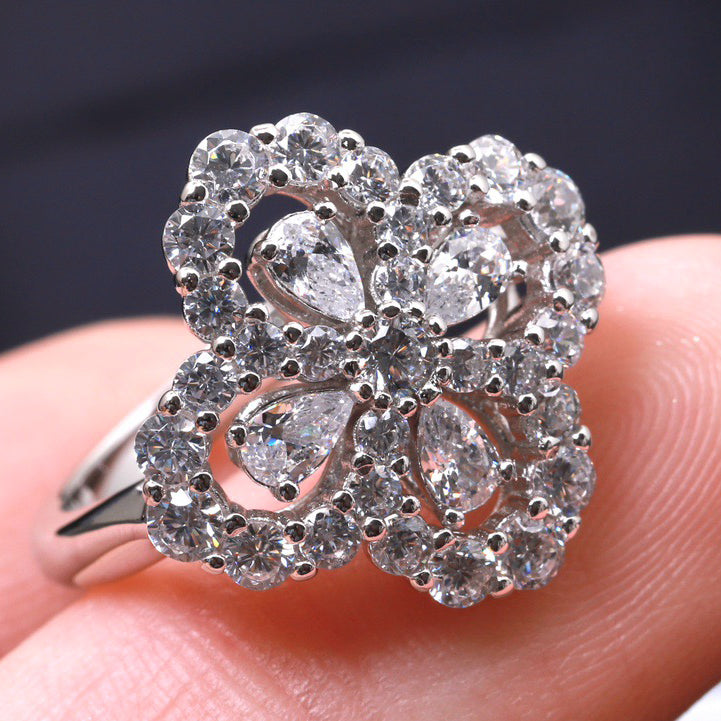 [Riva Jewelry]LOOP RING FULL MOTIF DIAMOND 16MM SILVE