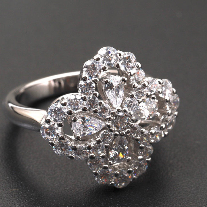 [Riva Jewelry]LOOP RING FULL MOTIF DIAMOND 16MM SILVE