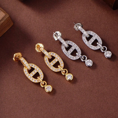 [Riva Jewelry ]HM CHAINE DIAMOND EARRINGS
