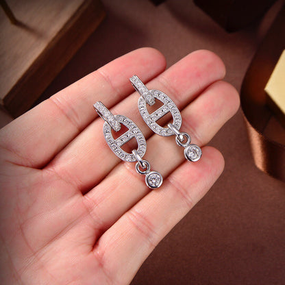 [Riva Jewelry ]HM CHAINE DIAMOND EARRINGS