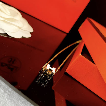 [Riva Jewelry ]H WHITE SQUARE GOLD NECKLACE