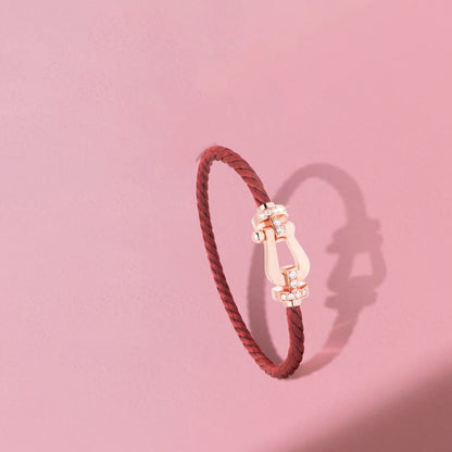 [Riva Jewelry ]FORCE 10 HALF DIAMOND PINK GOLD RED CORDERI LARGE AND MEDIUM MODEL