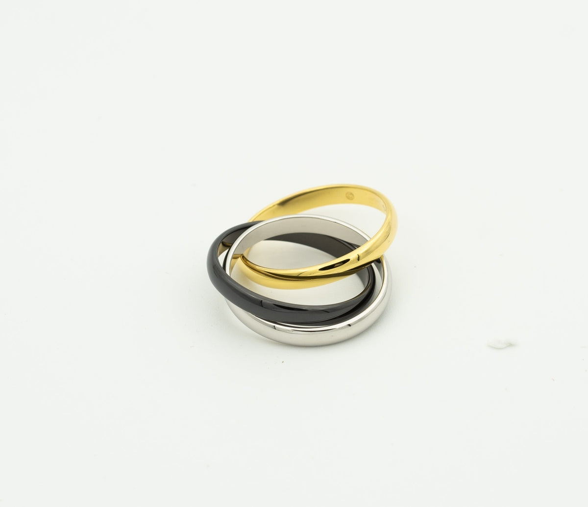 [Riva Jewelry ]TRINITY RING BLACK GOLD SILVER
