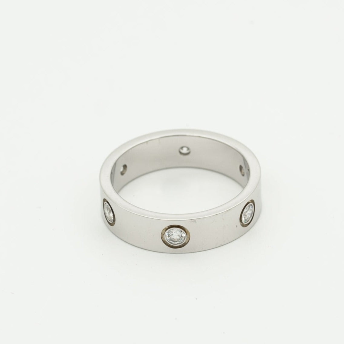 [Riva Jewelry ]LOVE RING 5.5MM 6 DIAMONDS SILVER