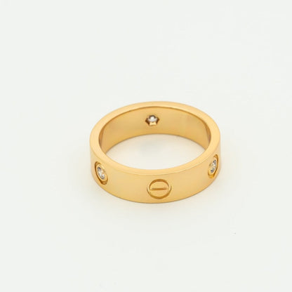 [Riva Jewelry ]LOVE RING 5.5MM 3 DIAMONDS PINK GOLD
