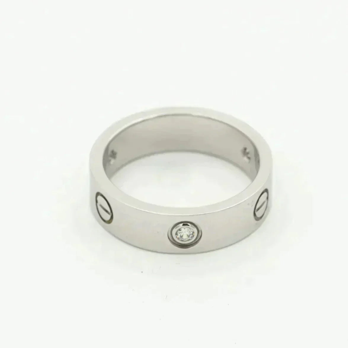 [Riva Jewelry ]LOVE RING 5.5MM 3 DIAMONDS SILVER