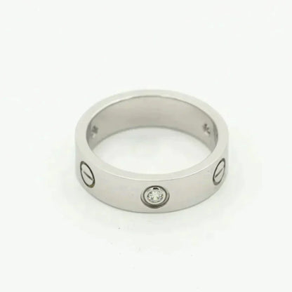 [Riva Jewelry ]LOVE RING 5.5MM 3 DIAMONDS SILVER