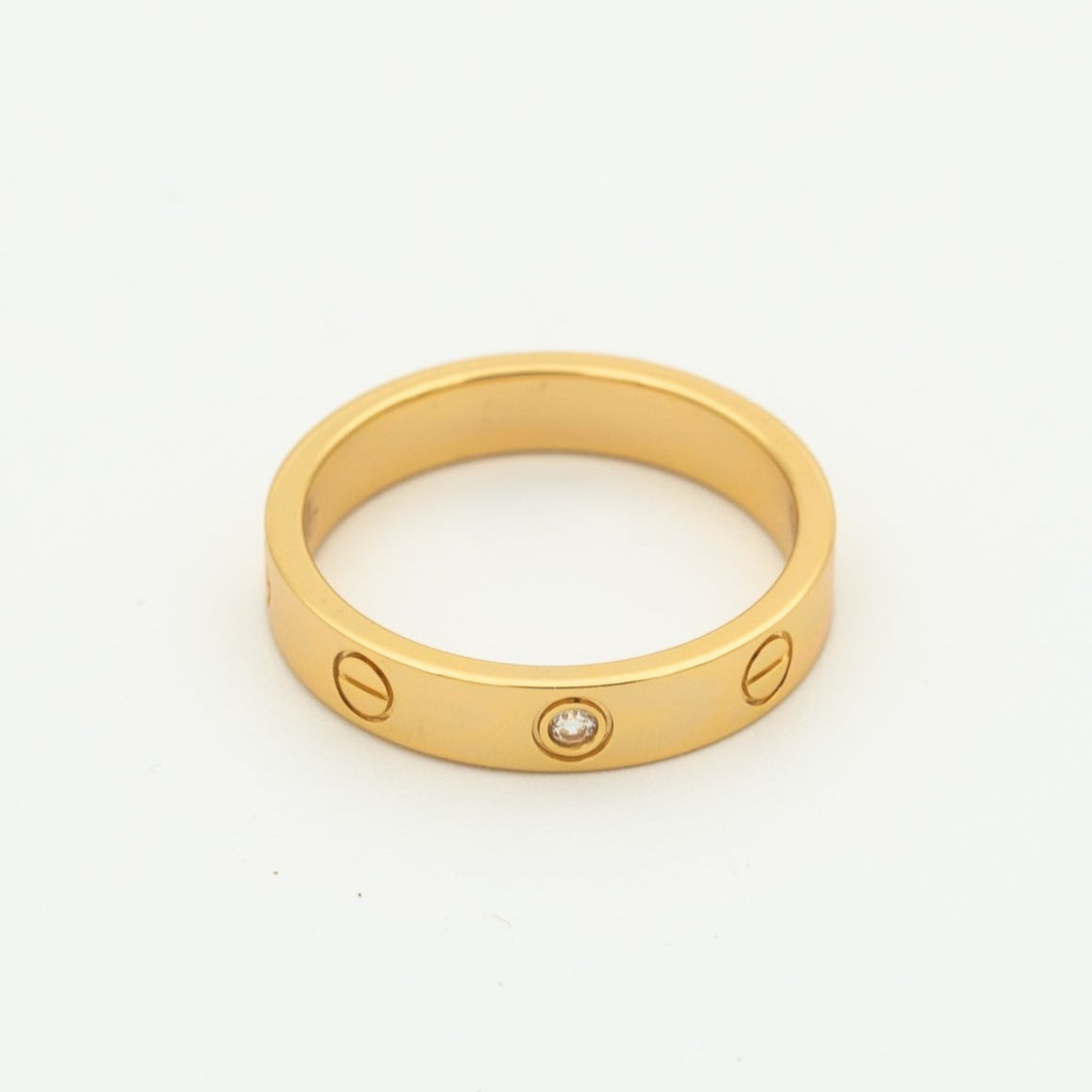 [Riva Jewelry ]LOVE RING 4MM 1 DIAMOND PINK GOLD