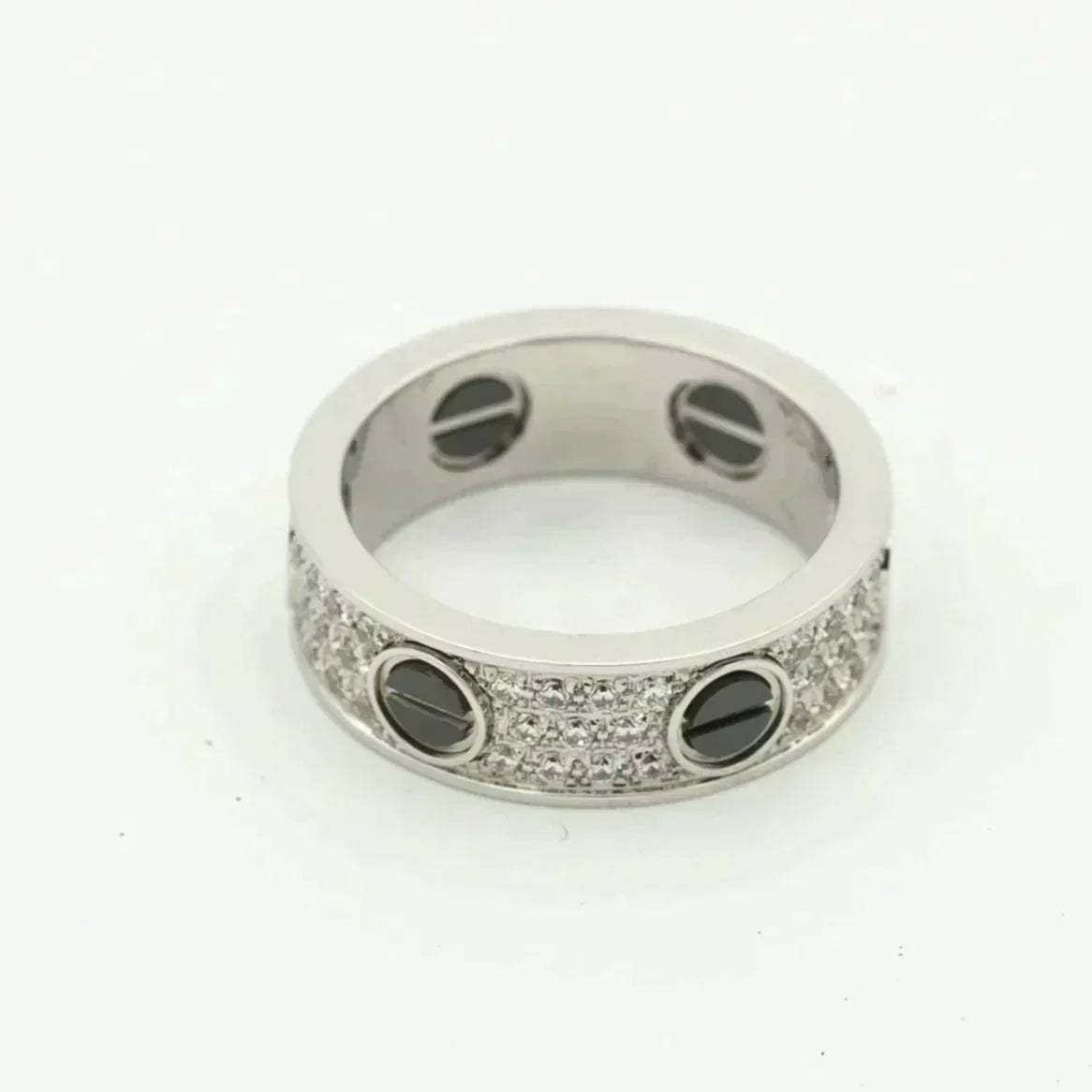 [Riva Jewelry ]LOVE RING 5.5MM DIAMONDS PAVED CERAMIC