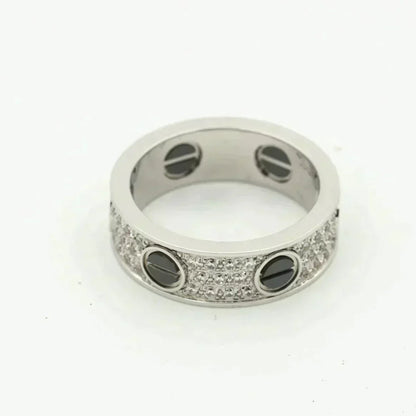 [Riva Jewelry ]LOVE RING 5.5MM DIAMONDS PAVED CERAMIC