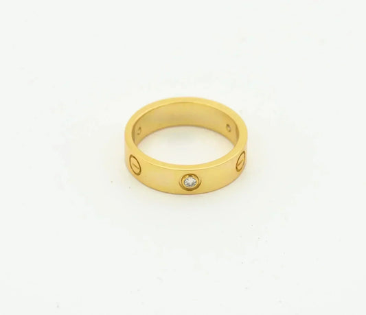 [Riva Jewelry ]LOVE RING 4MM 1 DIAMOND GOLD