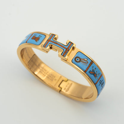 [Riva Jewelry ]H PINK GOLD BRACELET BLUE CERAMIC