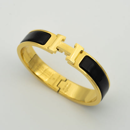 [Riva Jewelry]H ブラック ブレスレット