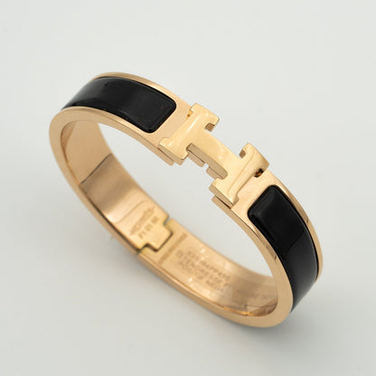 [Riva Jewelry]H ブラック ブレスレット