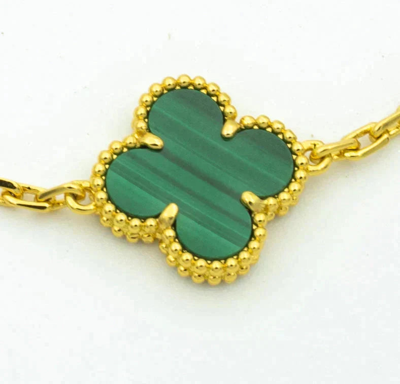 [Riva Jewelry ] CLOVER 5 MOTIF MALACHITE BRACELET COLLECTION