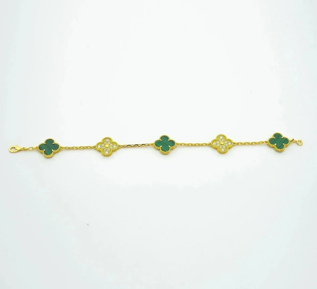[Riva Jewelry ] CLOVER 5 MOTIF MALACHITE BRACELET COLLECTION