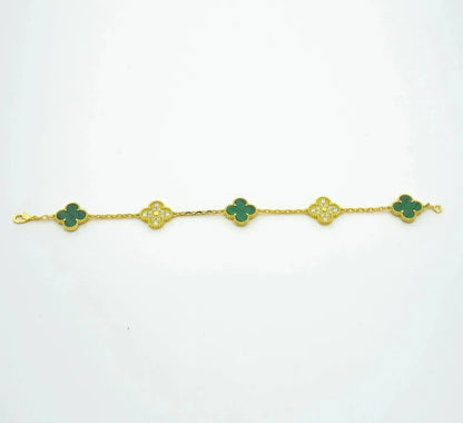 [Riva Jewelry ] CLOVER 5 MOTIF MALACHITE BRACELET COLLECTION
