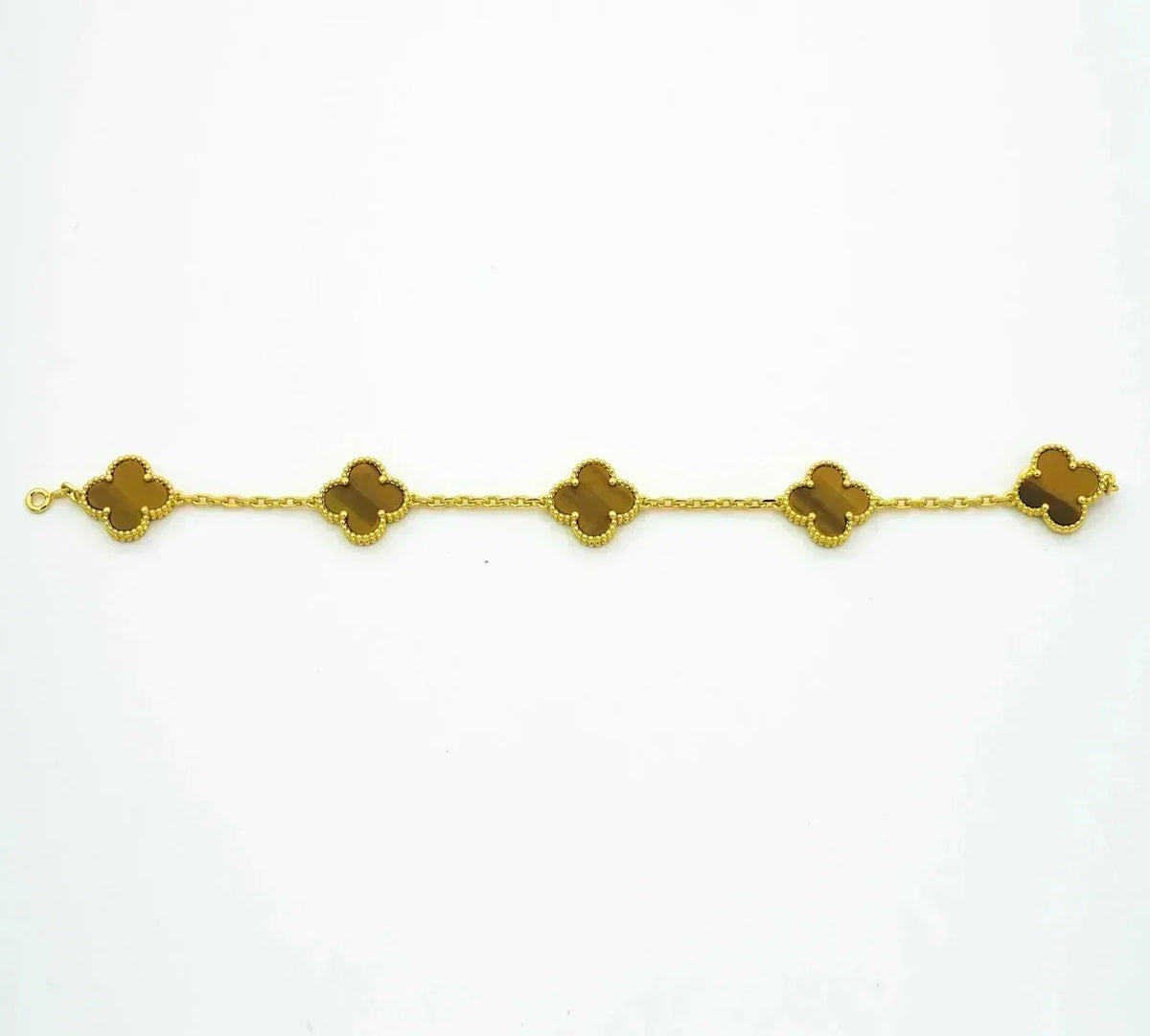 [Riva Jewelry ] CLOVER 5 MOTIFS TIGER EYE BRACELET COLLECTION