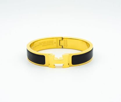 [Riva Jewelry]H ブラック ブレスレット
