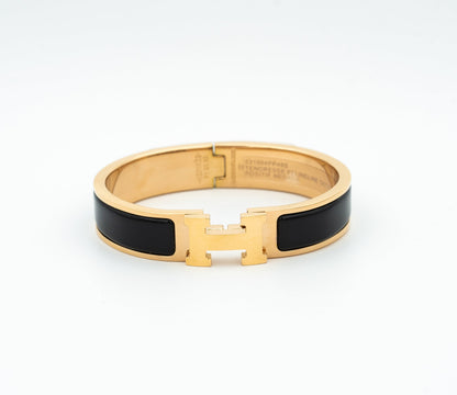 [Riva Jewelry]H ブラック ブレスレット