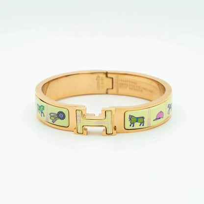 [Riva Jewelry]H ROSE GOLD BRACELET CREAM CERAMIC