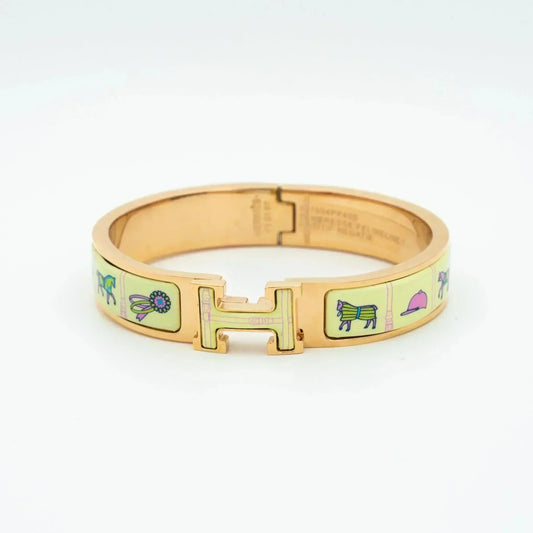 [Riva Jewelry]H ROSE GOLD ARMBAND CREME-KERAMIK