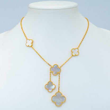 [Riva Jewelry ]CLOVER MOTHER OF PEARL NECKLACE 6 MOTIF