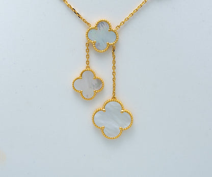[Riva Jewelry ]CLOVER MOTHER OF PEARL NECKLACE 6 MOTIF