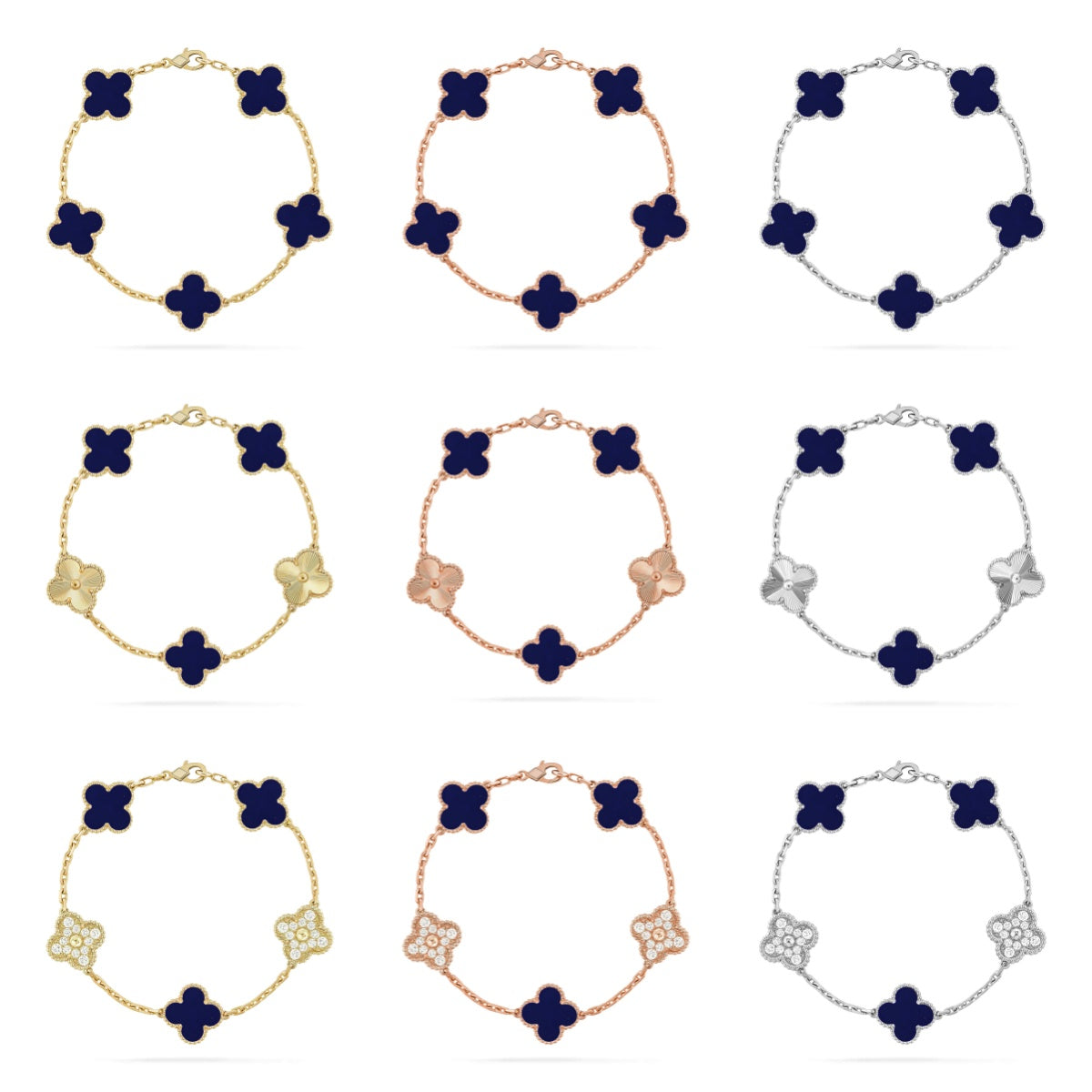 [Riva Jewelry ]CLOVER 5 MOTIF LAPIS LAZULI BRACELET COLLECTION