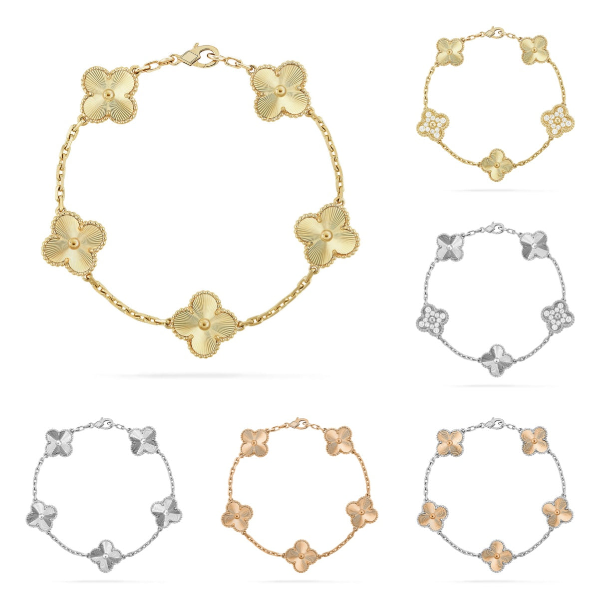 [Riva Jewelry ] CLOVER 5 MOTIF LASER BRACELET COLLECTION