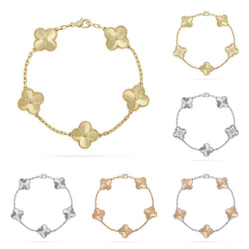 [Riva Jewelry ] CLOVER 5 MOTIF LASER BRACELET COLLECTION