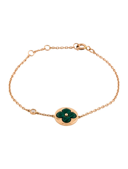 [Riva Jewelry ]SUN MALACHITE 1 DIAMOND PINK GOLD BRACELET