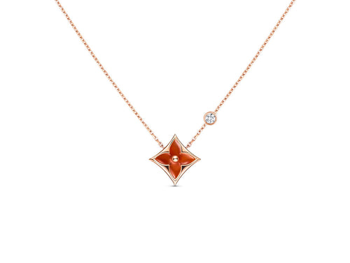 [Riva Jewelry ]STAR NECKLACE PINK GOLD 1 DIAMOND