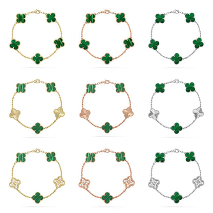 [Riva Jewelry ] CLOVER 5 MOTIF MALACHITE BRACELET COLLECTION