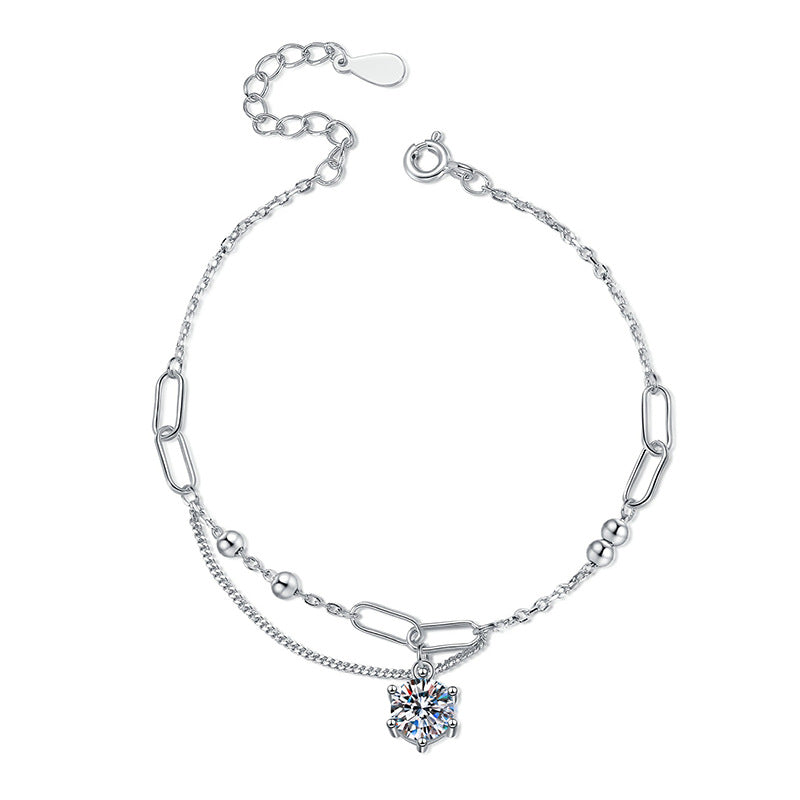 [Riva Schmuck]KLASSISCHES SOLITÄR MOISSANIT-ARMBAND